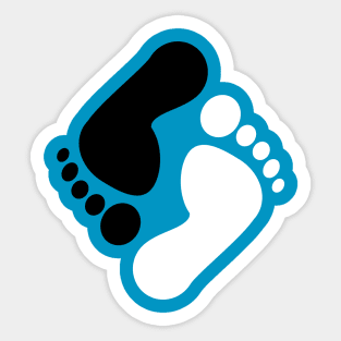 Footprint Yin Yang | Black White Design Sticker